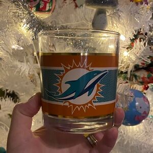 Miami Dolphins Themed Glass Tumbler